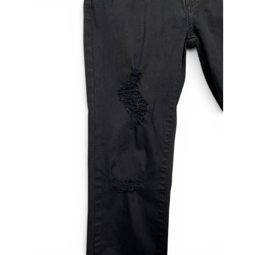 Black distressed Kancan midrise skinny jeans with double raw hem size 29 - Picture 5 of 9